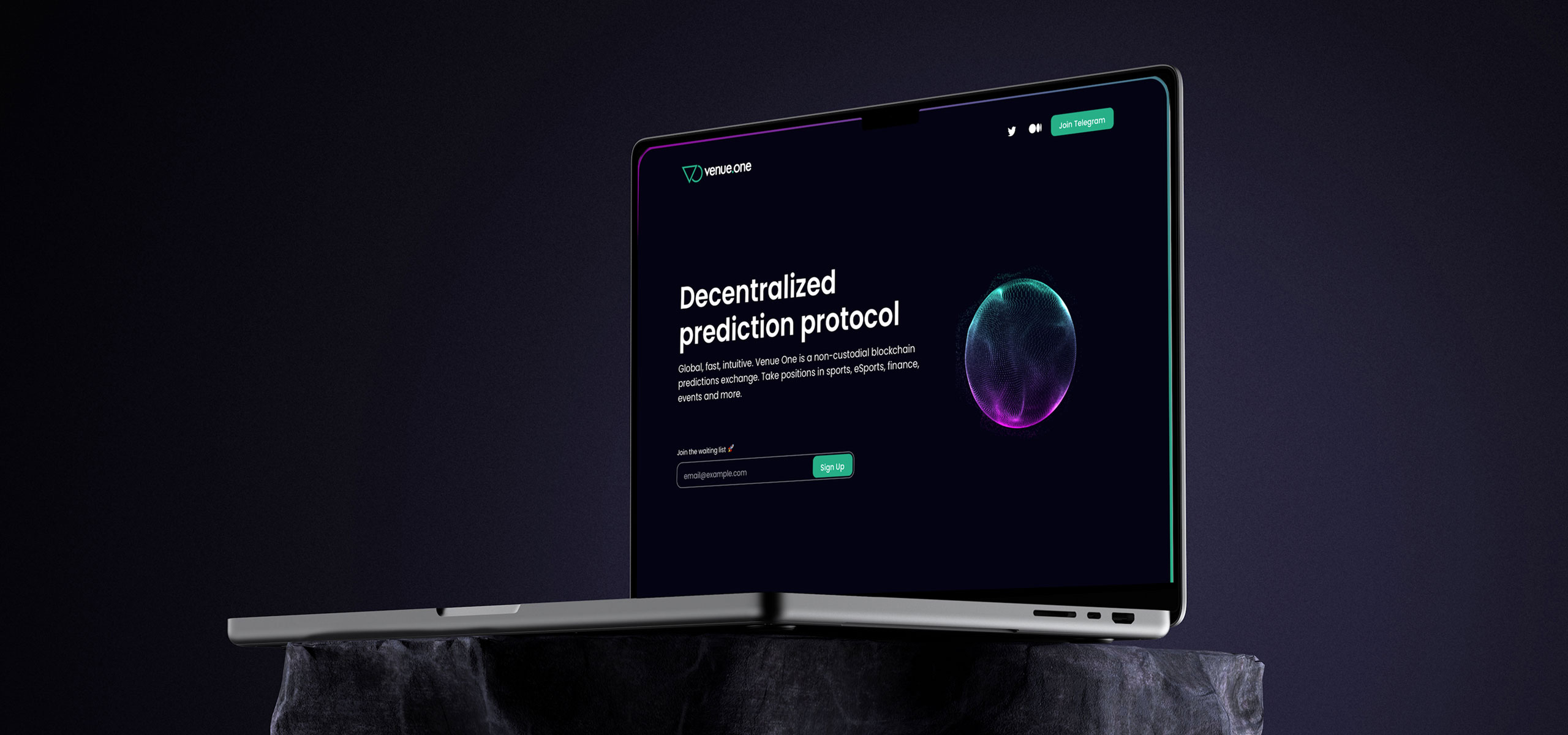 Venue One — mobile prediction market interface